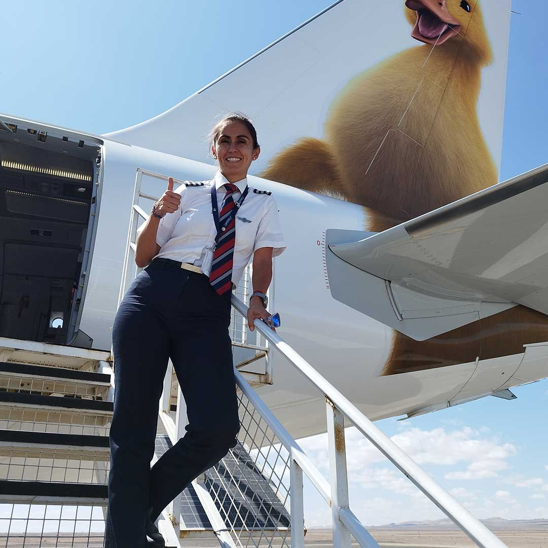 AMEP student Karina, commercial pilot in Chile