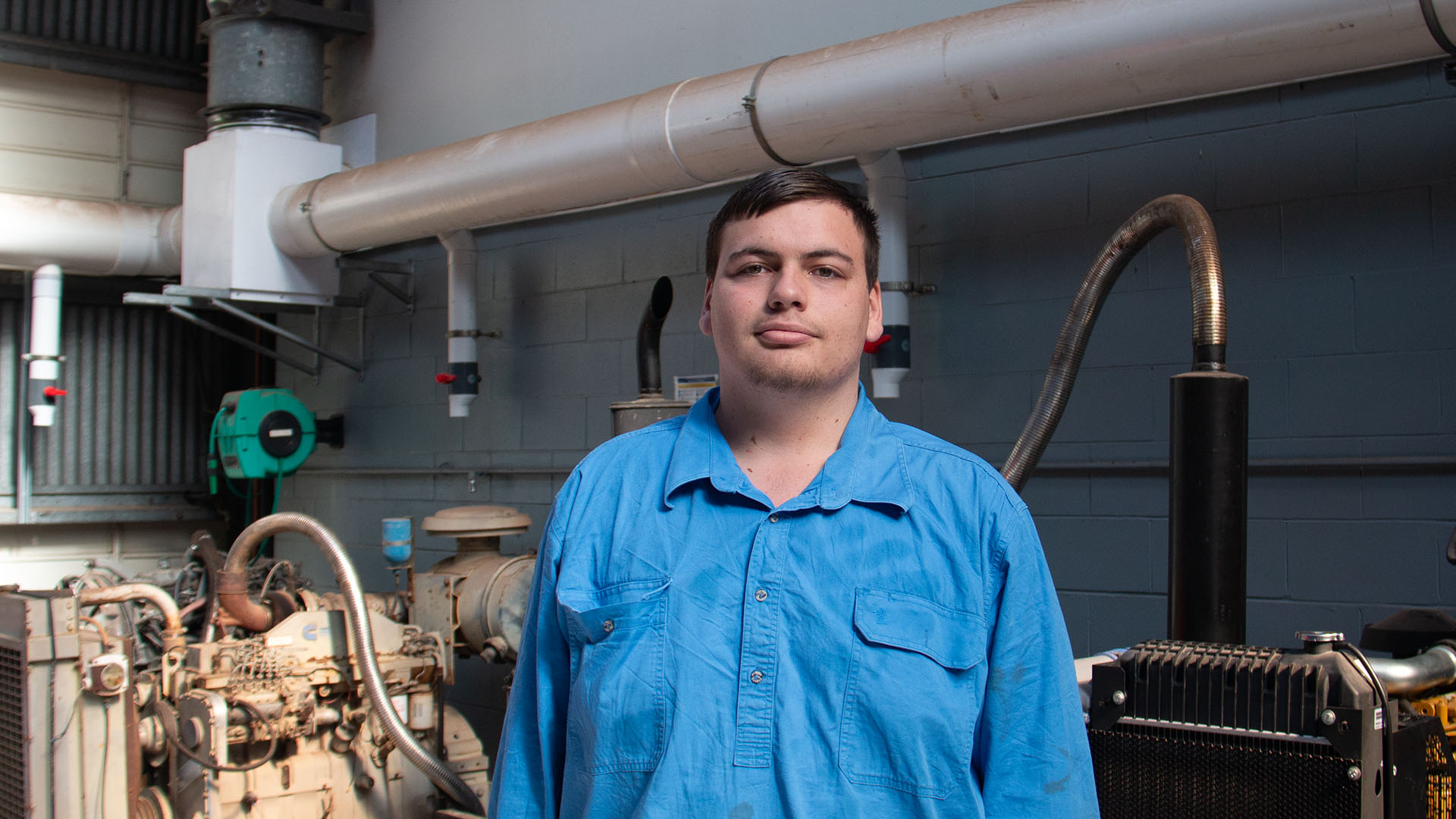 A TAFE at School student completing an automotive pre-vocational course at the Dalby campus 
