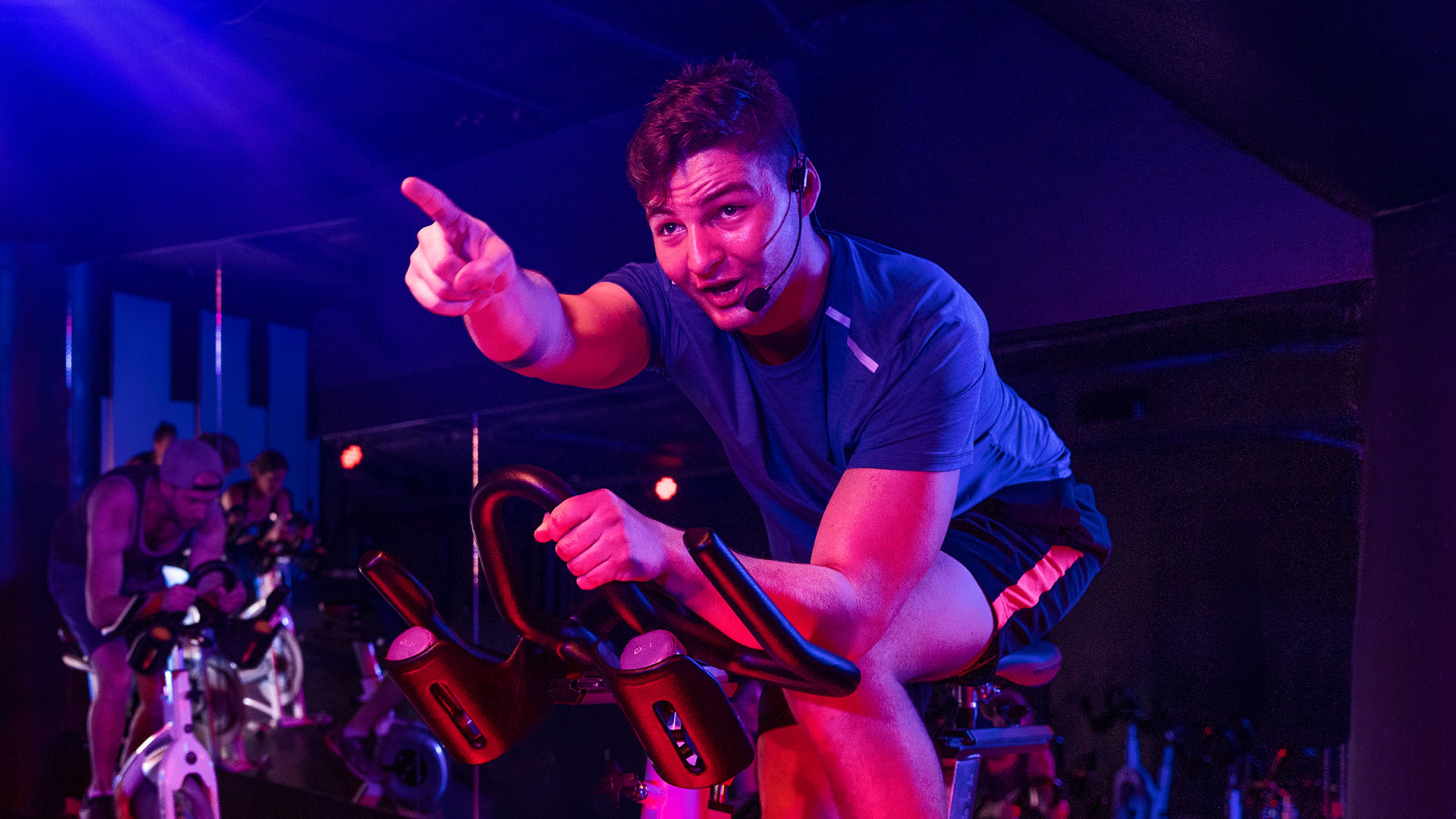 Photograph of person on an exercise bike