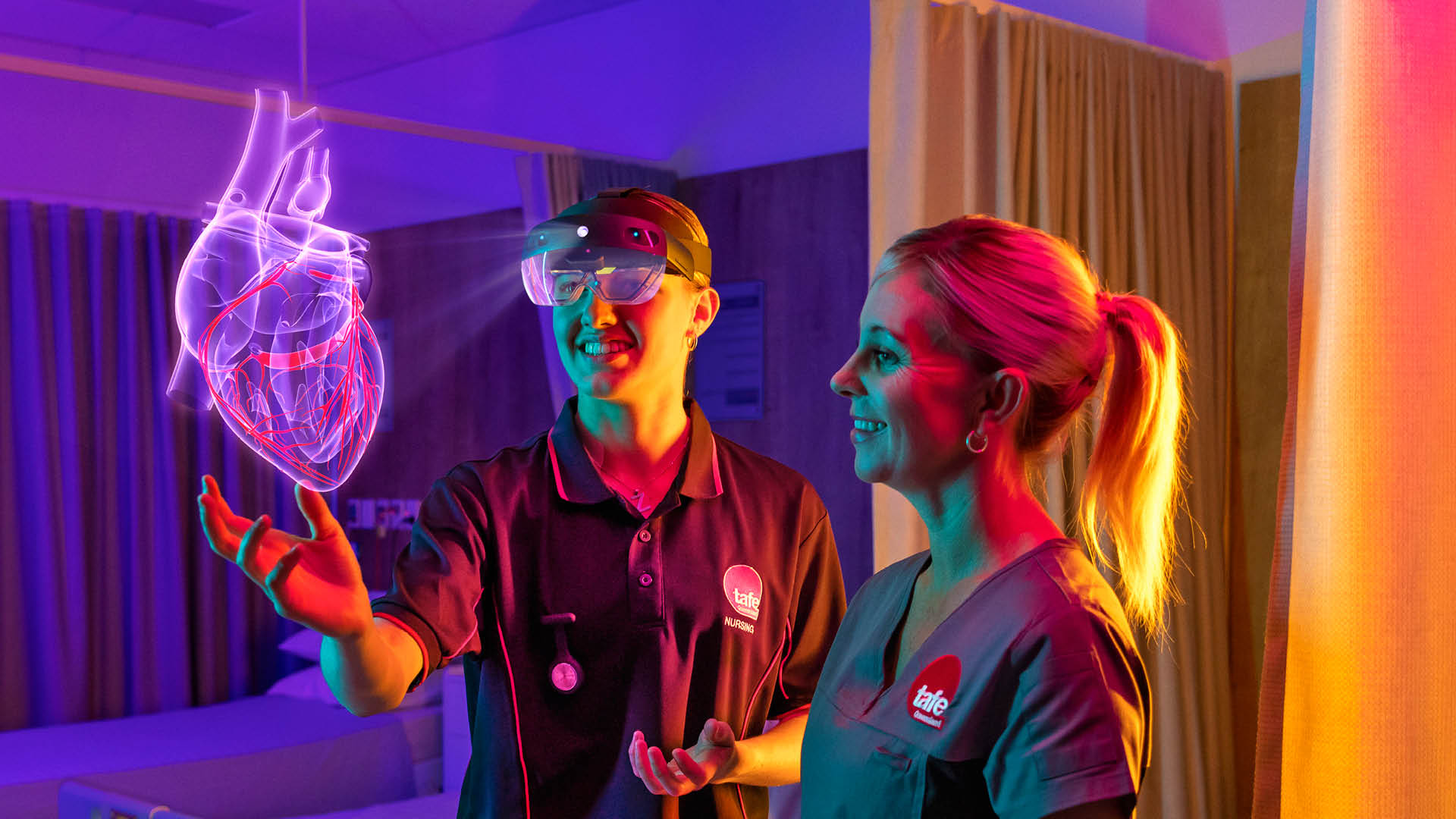 Photograph of a nurse interacting with a patient